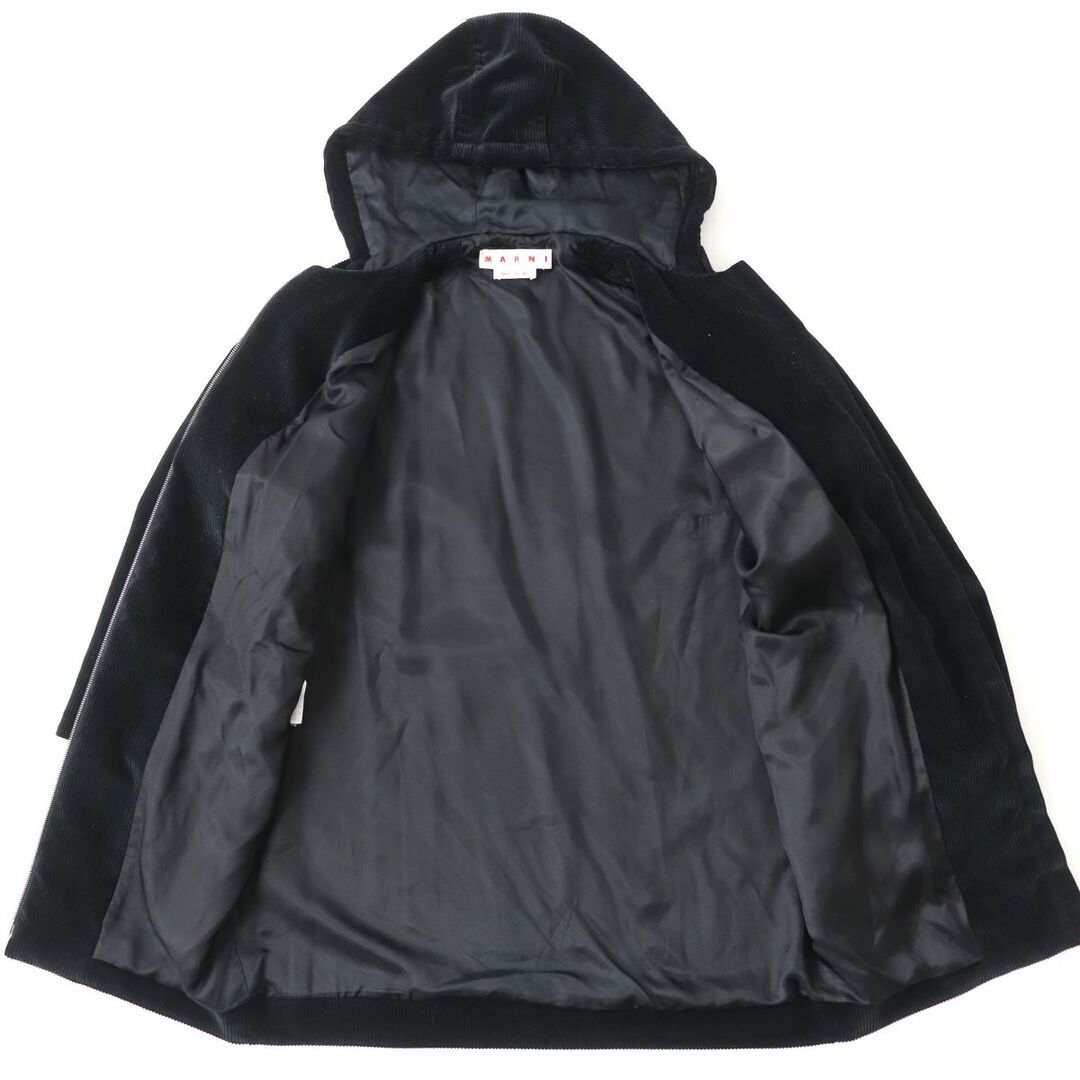 Marni(マルニ)の美品△正規品 MARNI マルニ 20AW JKMAS15U00 レディース コーデュロイ フーデット ZIP UP ロングジャケット ブラック 黒 38 イタリア製 レディースのジャケット/アウター(その他)の商品写真