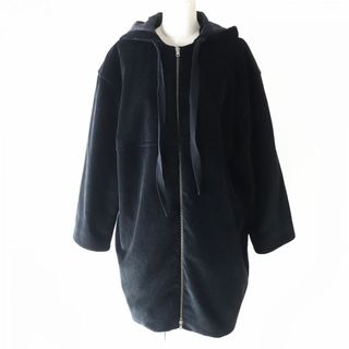 マルニ(Marni)の美品△正規品 MARNI マルニ 20AW JKMAS15U00 レディース コーデュロイ フーデット ZIP UP ロングジャケット ブラック 黒 38 イタリア製(その他)