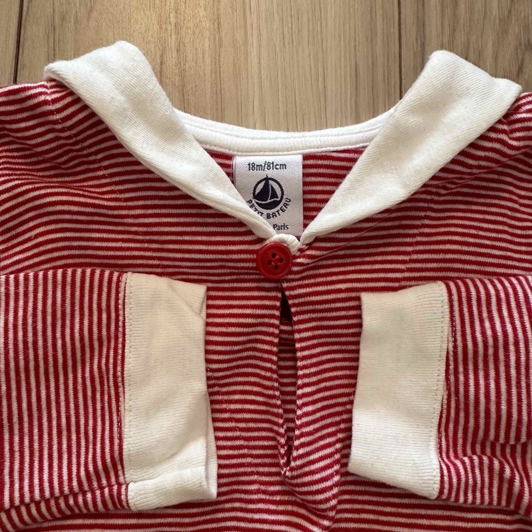 PETIT BATEAU(プチバトー)のPETITBATEAU プチバトー　セーラー襟プルオーバー　18m/81cm キッズ/ベビー/マタニティのベビー服(~85cm)(Ｔシャツ)の商品写真