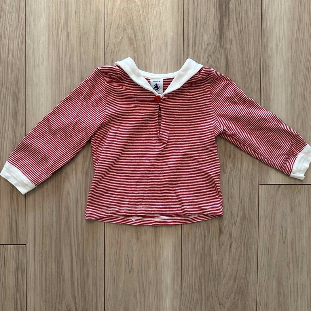 PETIT BATEAU(プチバトー)のPETITBATEAU プチバトー　セーラー襟プルオーバー　18m/81cm キッズ/ベビー/マタニティのベビー服(~85cm)(Ｔシャツ)の商品写真