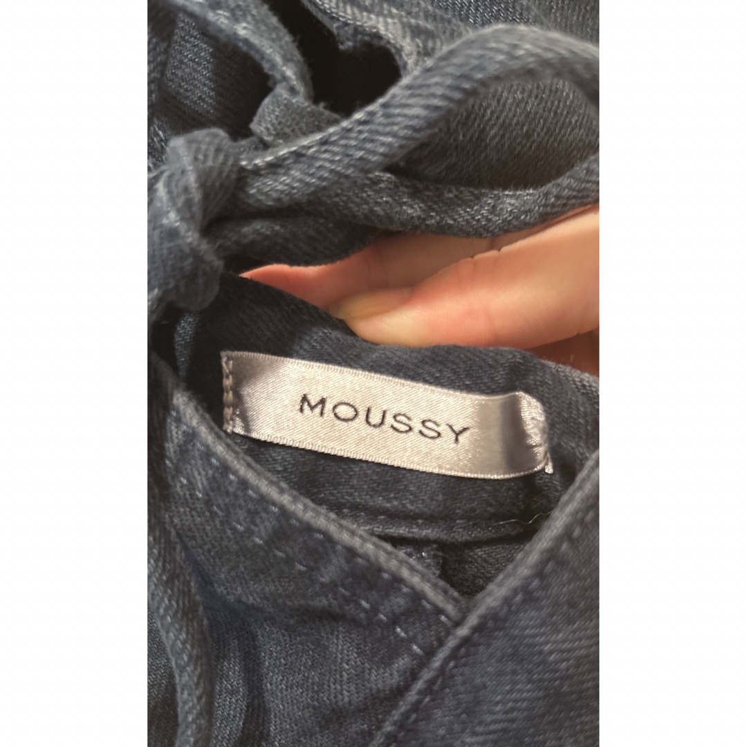 moussy(マウジー)のmoussy BACK TIE DENIM JUNPSUIT レディースのパンツ(サロペット/オーバーオール)の商品写真