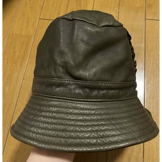 S+ kiki  エスキキ　帽子　カーキ　ラムレザー　羊革　フリル(その他)