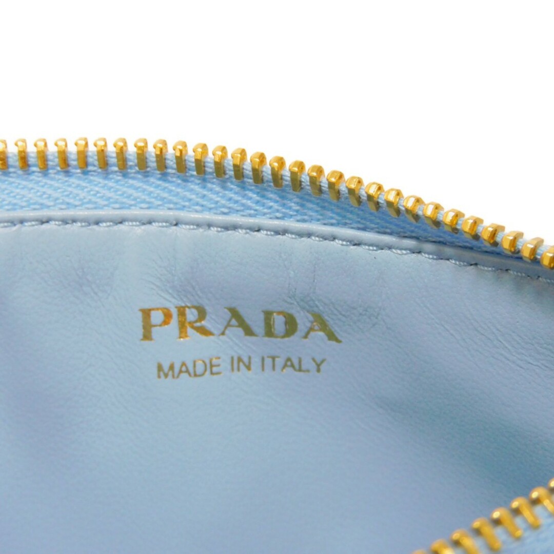 PRADA(プラダ)のPRADA プラダ サフィアーノ マルティック カードホルダー 小銭入れ パスケース 名刺入れ ライトブルー ブルー ホワイト マルチカラー 現行 RFID ICチップ 未使用 ロゴ メタル コインケース 1MC086 ZLP F02T0 レディースのファッション小物(コインケース)の商品写真