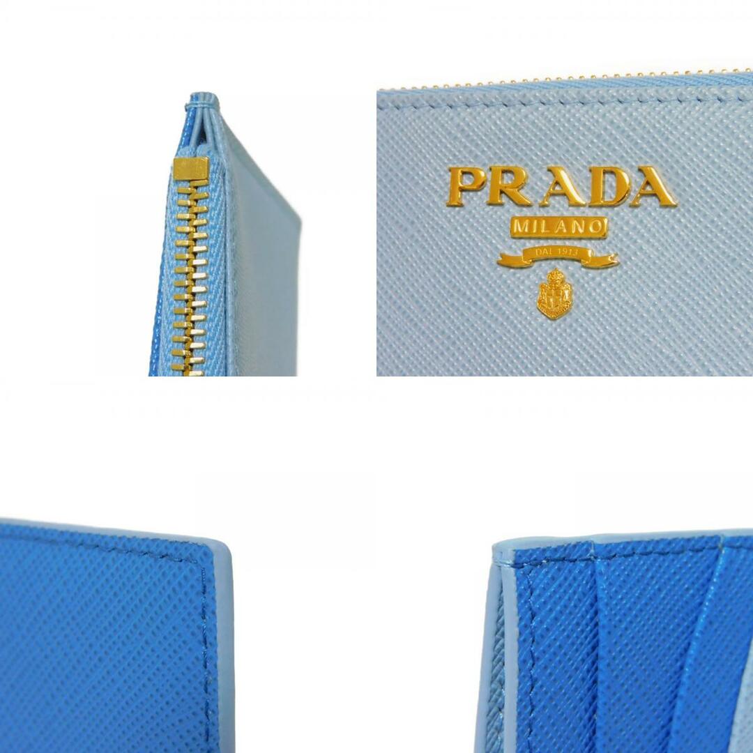 PRADA(プラダ)のPRADA プラダ サフィアーノ マルティック カードホルダー 小銭入れ パスケース 名刺入れ ライトブルー ブルー ホワイト マルチカラー 現行 RFID ICチップ 未使用 ロゴ メタル コインケース 1MC086 ZLP F02T0 レディースのファッション小物(コインケース)の商品写真