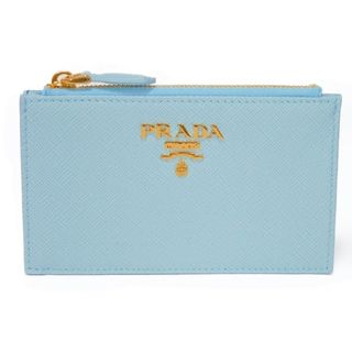 PRADA - PRADA プラダ サフィアーノ マルティック カードホルダー 小銭入れ パスケース 名刺入れ ライトブルー ブルー ホワイト マルチカラー 現行 RFID ICチップ 未使用 ロゴ メタル コインケース 1MC086 ZLP F02T0