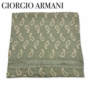 Giorgio Armani - ジョルジオアルマーニ シルク100% スカーフ ストール レディース グリーン