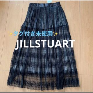 ジルバイジルスチュアート(JILL by JILLSTUART)の✨ 未使用 ✨ ジルスチュアート ロングスカート 黒 レース ゴム入り Fサイズ(ロングスカート)