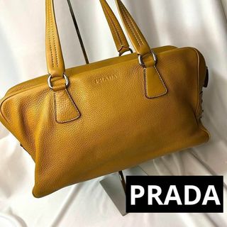 プラダ(PRADA)のPRADA プラダ ブラウン レザー オーカー トートバッグ ショルダー バッグ(トートバッグ)