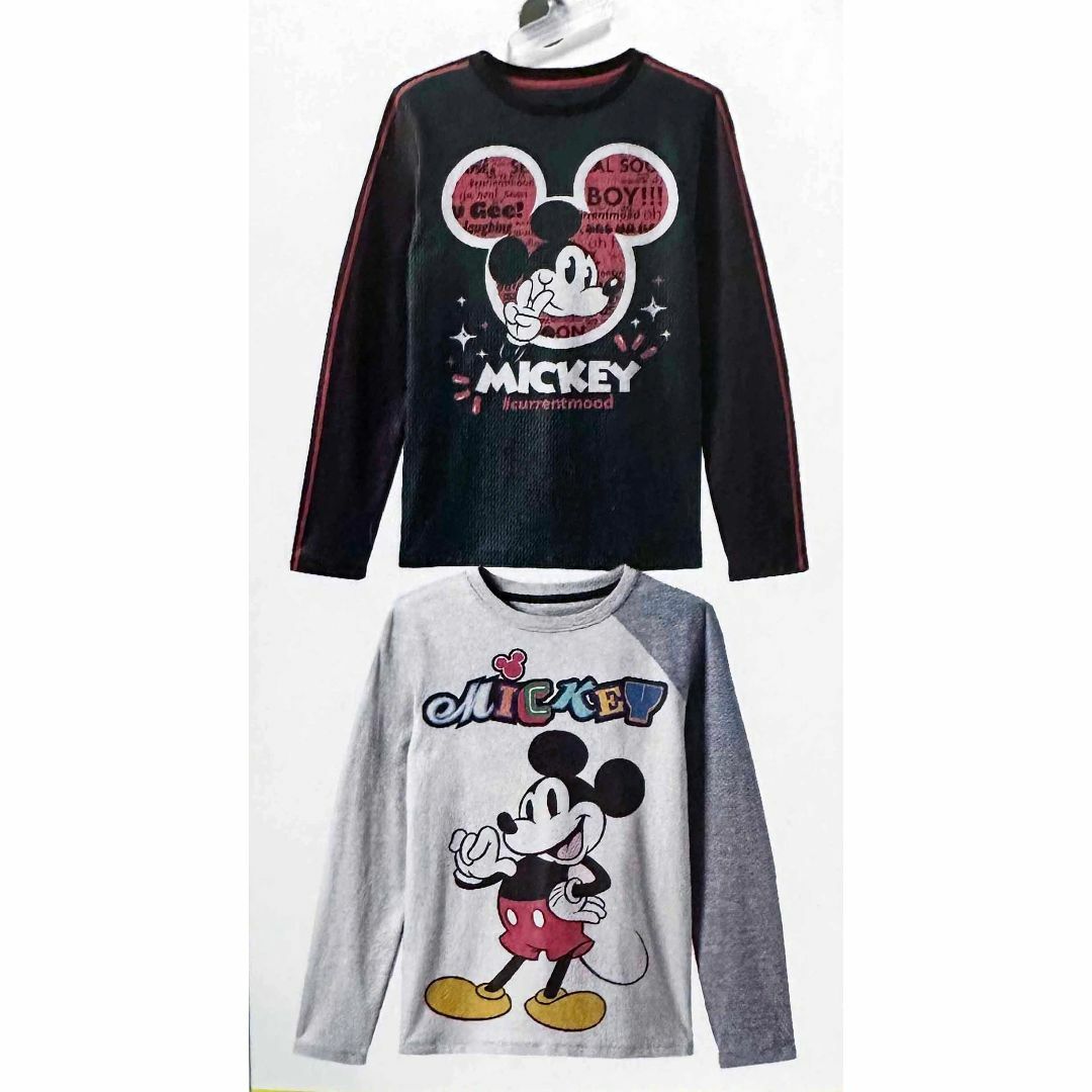 Disney(ディズニー)の新品 2枚組 100 ★ ディズニー ミッキー キッズ 長袖 Tシャツ 4T キッズ/ベビー/マタニティのキッズ服女の子用(90cm~)(Tシャツ/カットソー)の商品写真