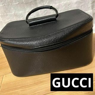 グッチ(Gucci)のGUCCI グッチ レザーバニティ 内側劣化 ブラック 黒(ポーチ)