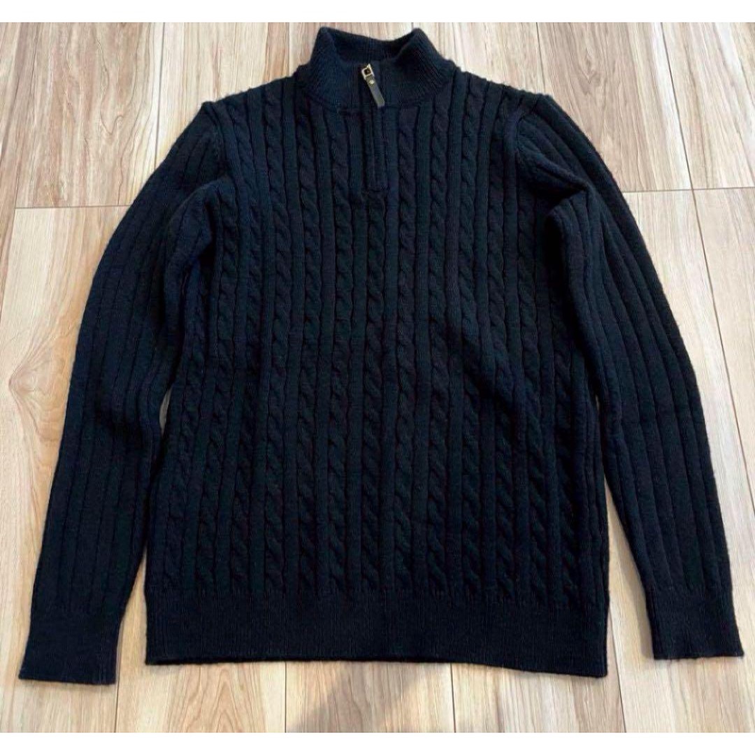 極美品✨メンズ　ゴルフウェア　秋冬　ニット　トップス　長袖　ブラック　XL メンズのトップス(ニット/セーター)の商品写真