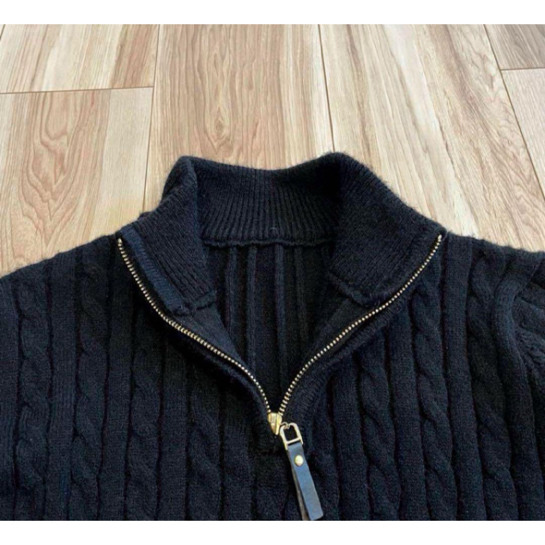 極美品✨メンズ　ゴルフウェア　秋冬　ニット　トップス　長袖　ブラック　XL メンズのトップス(ニット/セーター)の商品写真