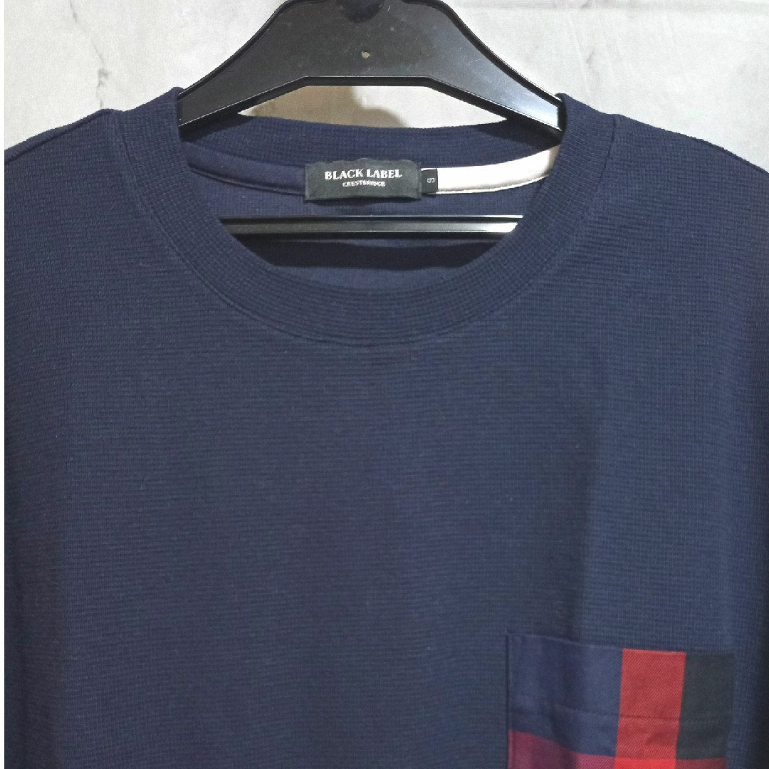 BURBERRY BLACK LABEL(バーバリーブラックレーベル)のBLACK LABEL 紺 Tシャツ #Early bird tweet レディースのトップス(Tシャツ(半袖/袖なし))の商品写真
