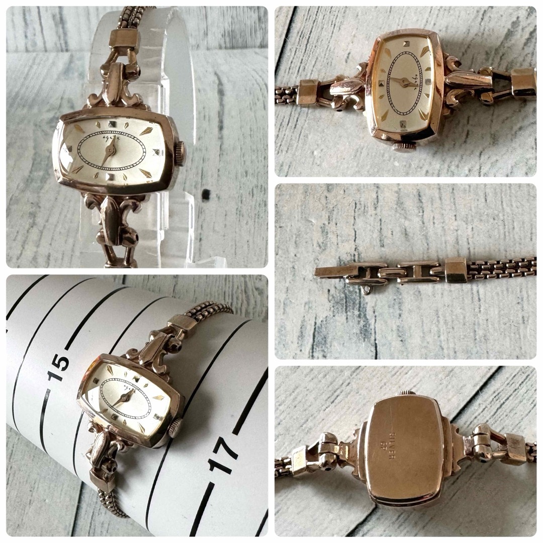 agete(アガット)の【希少】agete アガット 腕時計 アンティーク レディース ピンクゴールド レディースのファッション小物(腕時計)の商品写真