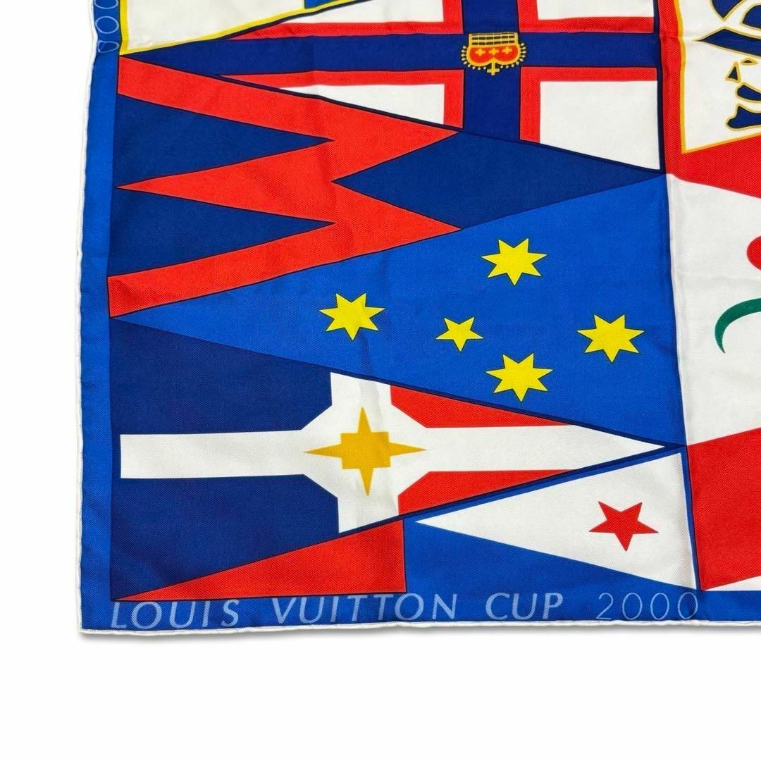 LOUIS VUITTON(ルイヴィトン)のルイヴィトン ルイヴィトンカップ シルク100% スカーフ ハンカチーフ ブルー レディースのファッション小物(バンダナ/スカーフ)の商品写真