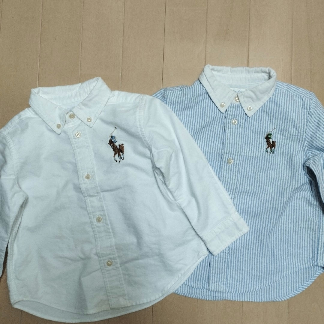 Ralph Lauren(ラルフローレン)のラルフローレン　ボタンダウンシャツ　２枚　90 キッズ/ベビー/マタニティのキッズ服男の子用(90cm~)(ブラウス)の商品写真