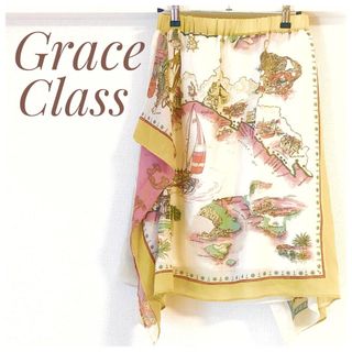 グレースコンチネンタル(GRACE CONTINENTAL)の【春スカート♡】グレースコンチネンタル  スカーフ柄 アシンメトリー スカート(ミニスカート)