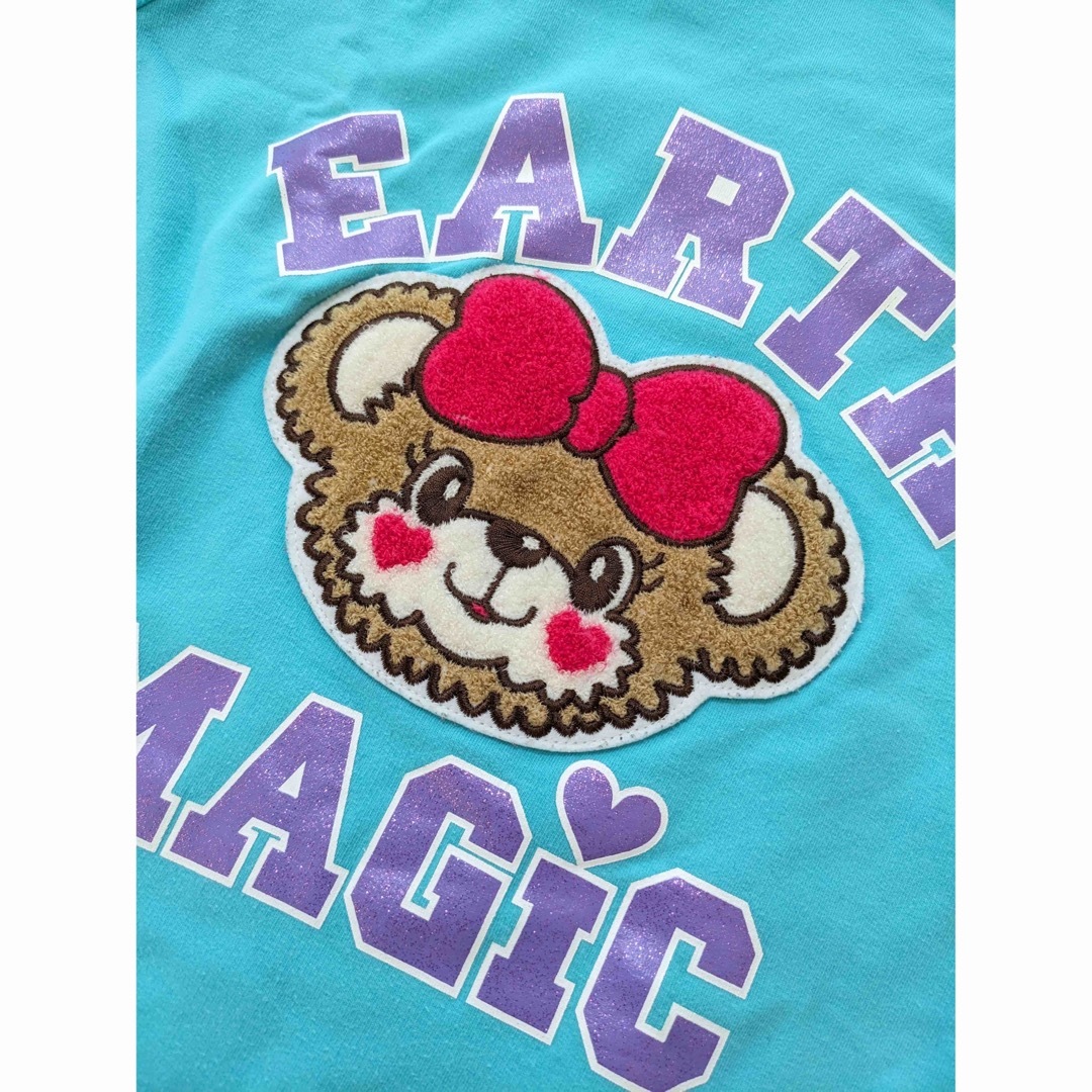 EARTHMAGIC(アースマジック)の94♥️アースマジック♥️クマ耳しっぽ 薄手トレーナーワンピース♥️150 キッズ/ベビー/マタニティのキッズ服女の子用(90cm~)(ワンピース)の商品写真