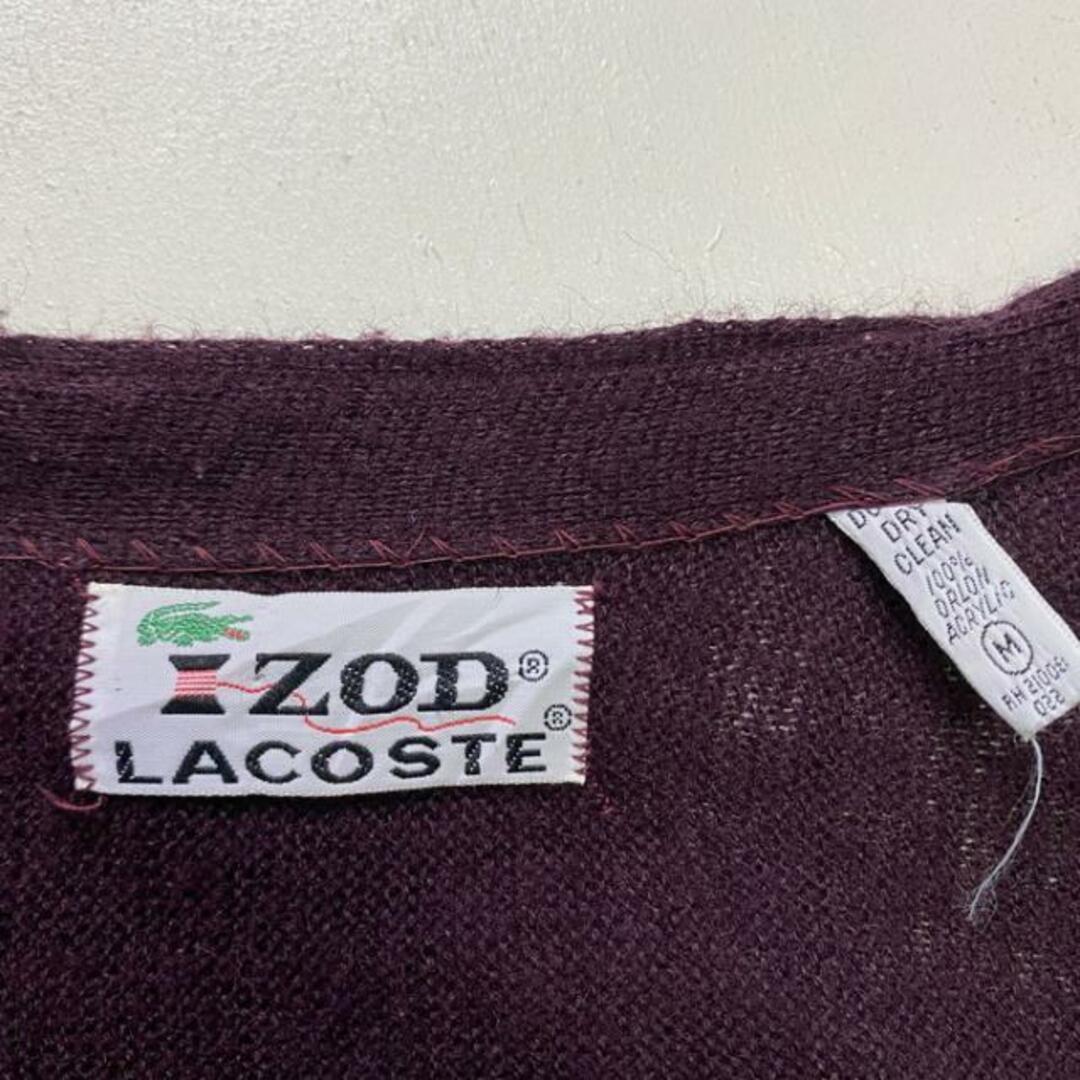 LACOSTE(ラコステ)のUSA製 70年代 ビンテージ LACOSTE IZOD ラコステ アクリルニットカーディガン メンズM メンズのトップス(ニット/セーター)の商品写真