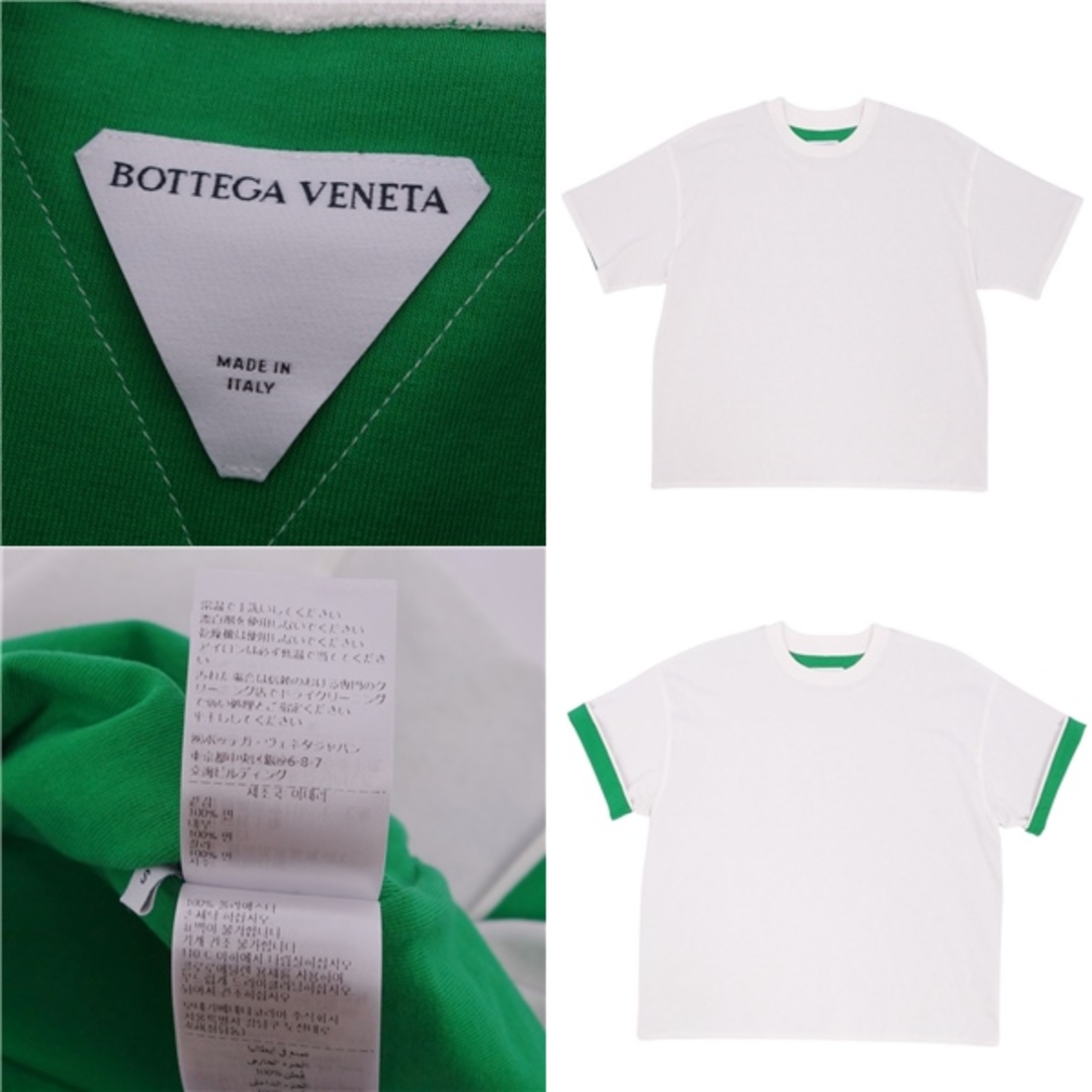 Bottega Veneta(ボッテガヴェネタ)の美品 ボッテガヴェネタ BOTTEGA VENETA Tシャツ ダニエルリー カットソー 2022年 半袖 ショートスリーブ トップス メンズ S ホワイト/グリーン メンズのトップス(Tシャツ/カットソー(半袖/袖なし))の商品写真