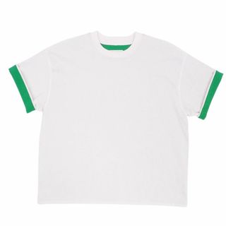 ボッテガヴェネタ(Bottega Veneta)の美品 ボッテガヴェネタ BOTTEGA VENETA Tシャツ ダニエルリー カットソー 2022年 半袖 ショートスリーブ トップス メンズ S ホワイト/グリーン(Tシャツ/カットソー(半袖/袖なし))