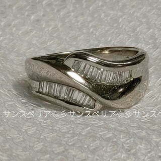 ジュエリーマキ(ジュエリーマキ)のPt850 ウェーブデザインダイヤモンド0.50ctリング 6.98g(リング(指輪))
