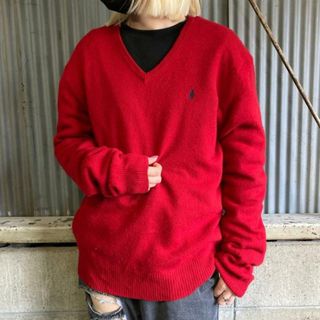 ラルフローレン(Ralph Lauren)のPolo by Ralph Lauren オールドラルフローレン Vネック ウールニットセーター メンズL(ニット/セーター)