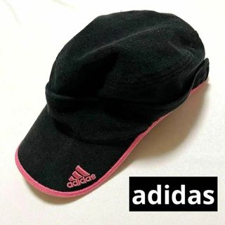 アディダス(adidas)のadidas アディダス タオル生地 ピンク ブラック レディース 中古(キャップ)