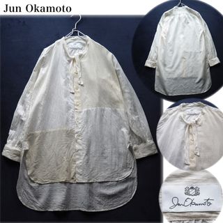 ジュンオカモト(JUN OKAMOTO)のJun Okamoto 湖の反射する光みたいなロングシャツ ボウタイ リネン混(シャツ/ブラウス(長袖/七分))