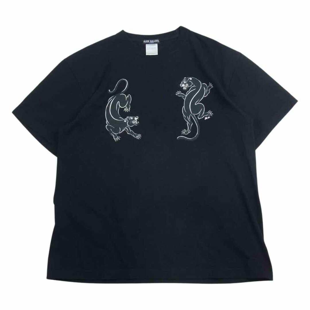 RUDE GALLERY(ルードギャラリー)のRUDE GALLERY ルードギャラリー THE DISTORTION DISTRICTS PANTHER TEE パンサー プリント 半袖 Tシャツ ブラック系 XL【中古】 メンズのトップス(シャツ)の商品写真