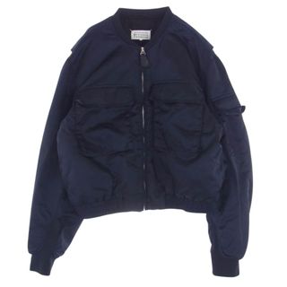 エムエムシックス(MM6)のMAISON MARGIELA メゾンマルジェラ ジャケット 20SS S50AM0440 Bomber jacket 中綿 クロップド ボンバージャケット ネイビー系 50【中古】(その他)