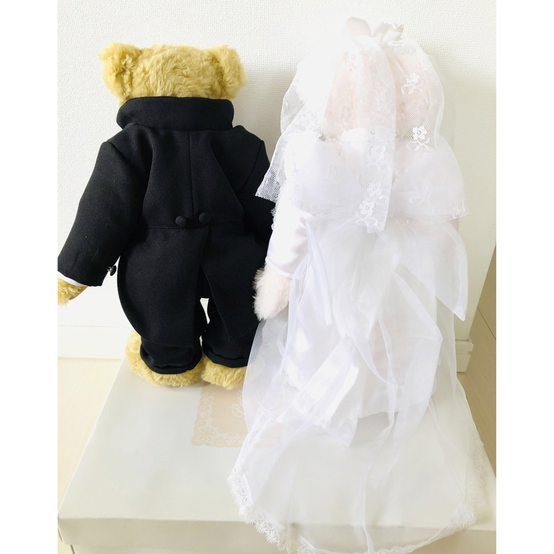 格安！ウェディングベア★新郎新婦ベア 身長36㎝☆専用箱付き24000円のお品 エンタメ/ホビーのおもちゃ/ぬいぐるみ(ぬいぐるみ)の商品写真