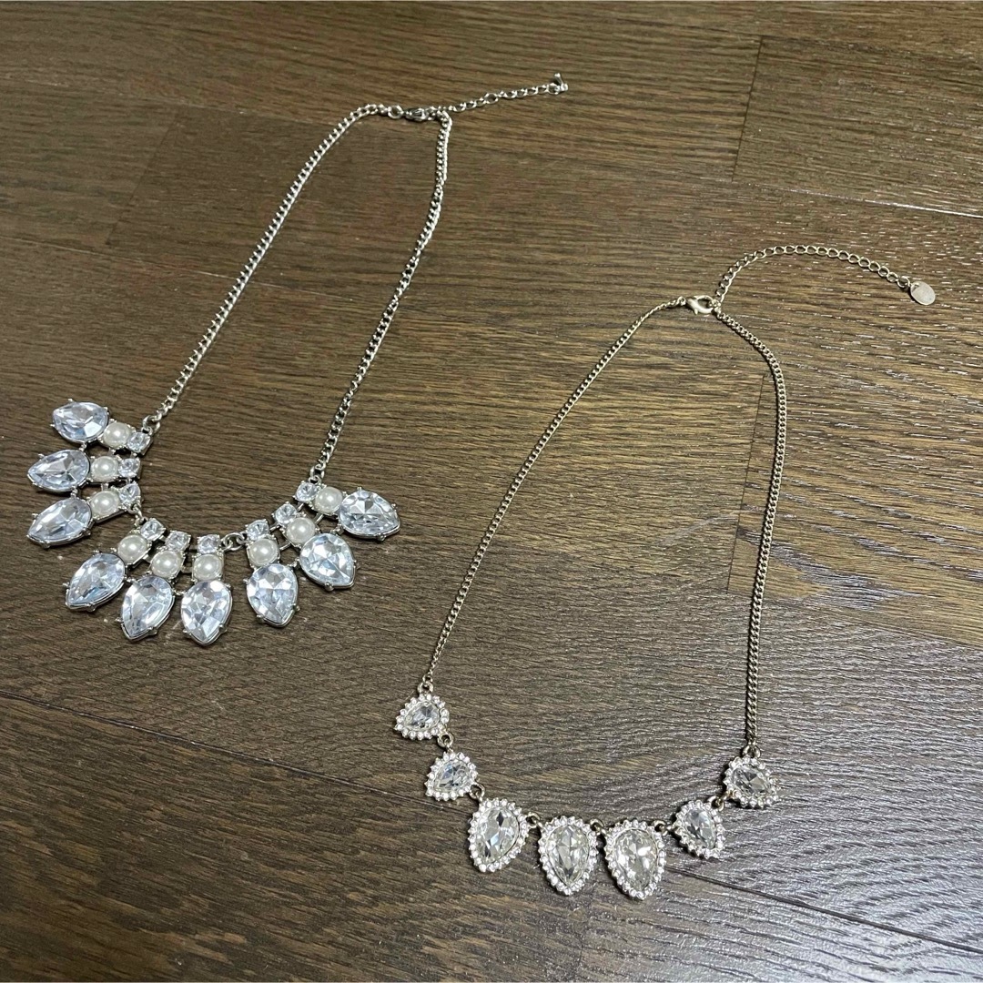 美品 ネックレス 2個セット 韓国 結婚式 パーティー アクセサリー レディースのアクセサリー(ネックレス)の商品写真