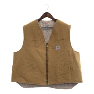 カーハート(carhartt)のCarhartt カーハート ダック ワーク ボア ベスト トップス アメカジ ブラウン (メンズ XL相当) 中古 古着 P7836(ベスト)