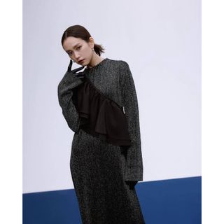 アメリヴィンテージ(Ameri VINTAGE)の桐谷美玲 × AMERI / RAFFLE SET KNIT DRESS(ロングワンピース/マキシワンピース)