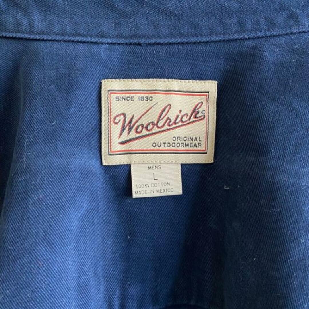 WOOLRICH(ウールリッチ)の90年代 WOOLRICH ウールリッチ 企業ロゴ刺繍 コットンツイル ワークシャツ メンズL メンズのトップス(シャツ)の商品写真