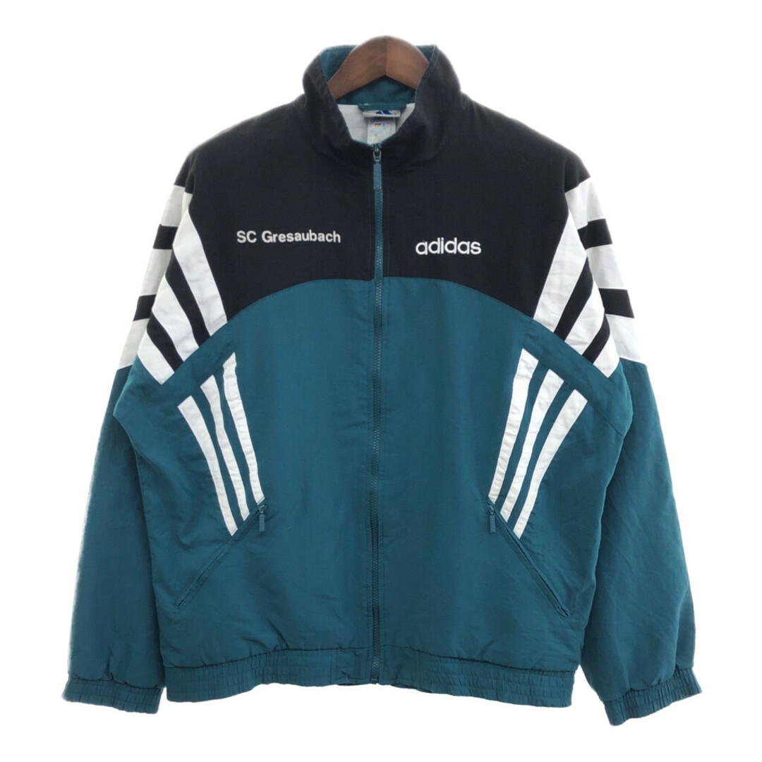 adidas(アディダス)の90年代 adidas アディダス トラックジャケット ジャケット アウター スポーツ グリーン (メンズ M) 中古 古着 P7941 メンズのジャケット/アウター(その他)の商品写真