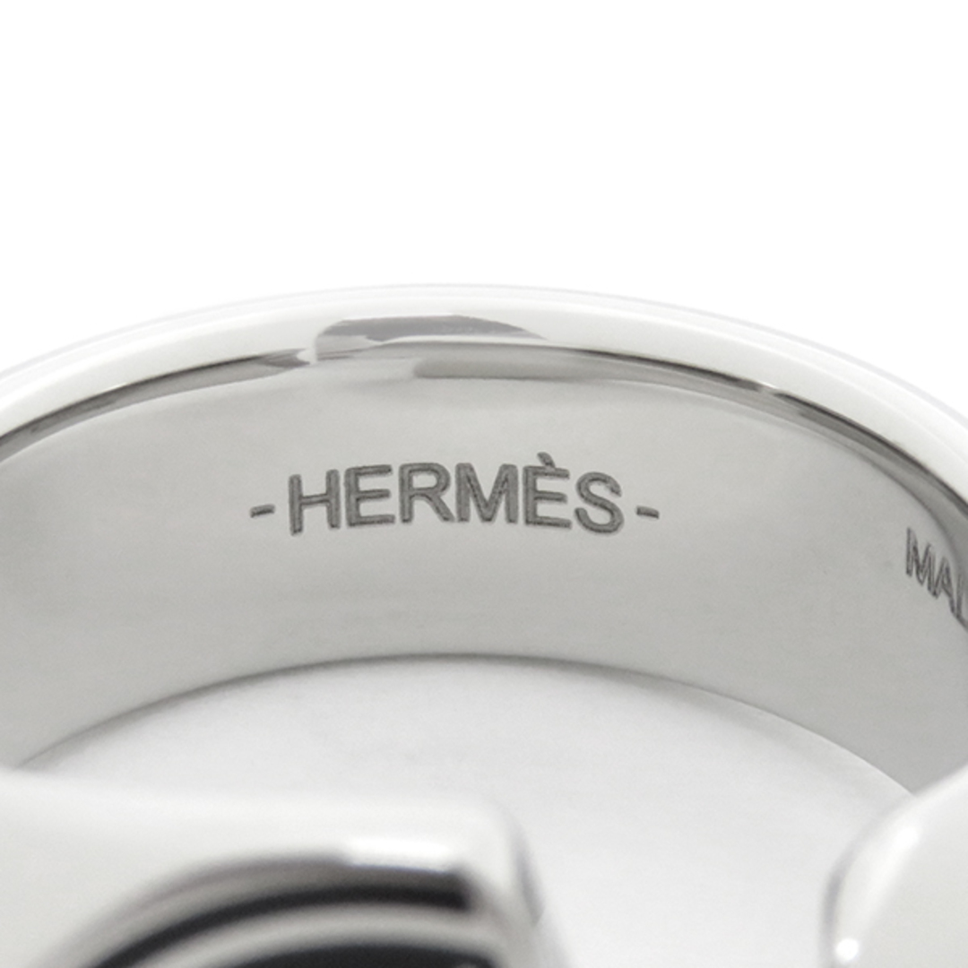 Hermes(エルメス)のエルメス HERMES リング 指輪 カルーゼル リング メタル ラッカー ブラックXシルバー ♯T58 馬の横顔 新品 未使用  【箱】【中古】 メンズのアクセサリー(リング(指輪))の商品写真