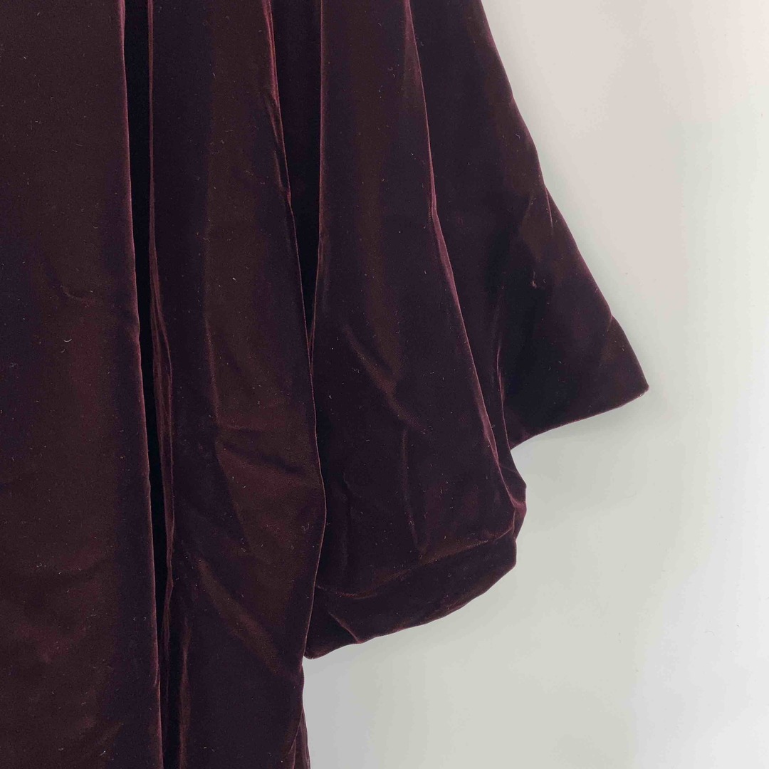 プランニング カネコ レディース 和装コート エンジ 羽織 和風コート ベルベット レディースのジャケット/アウター(ロングコート)の商品写真