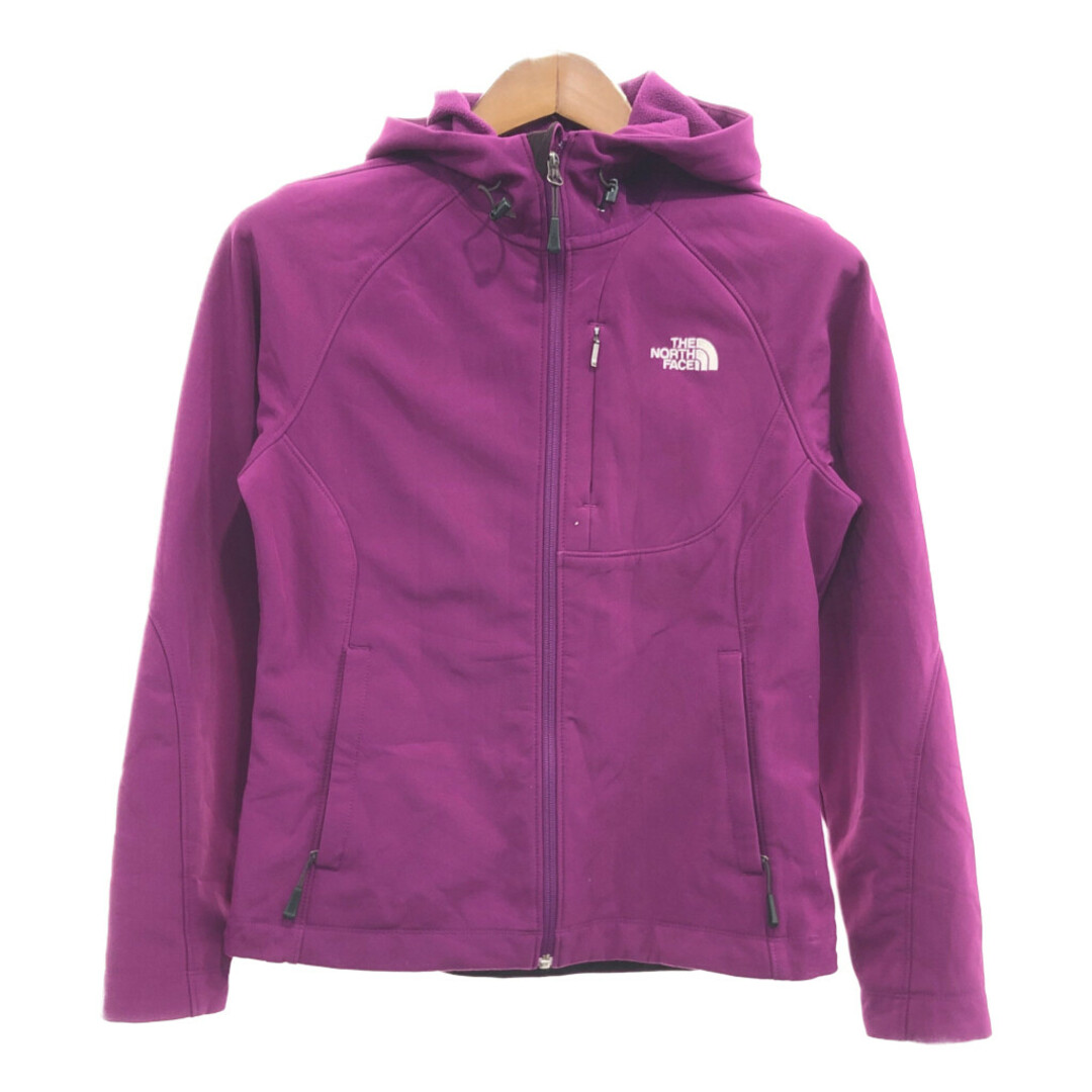 THE NORTH FACE(ザノースフェイス)のTHE NORTH FACE ノースフェイス フーデッド ソフトシェルジャケット アウター アウトドア パープル (レディース S) 中古 古着 P7988 レディースのジャケット/アウター(その他)の商品写真