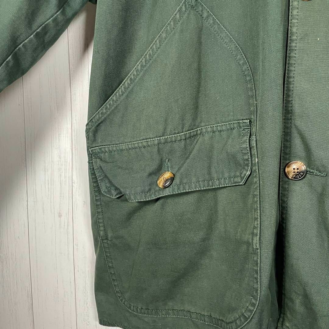 TOMMY HILFIGER(トミーヒルフィガー)の[古着]トミーヒルフィガー　ハンティングジャケット　コーデュロイ　レザー　緑 メンズのジャケット/アウター(その他)の商品写真