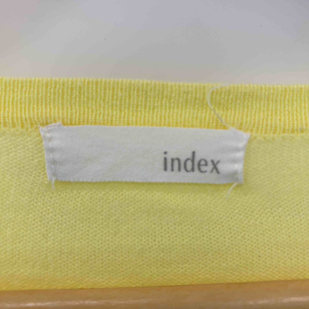 INDEX(インデックス)のindex インデックス レディース  カーディガン イエロー　ラウンドネック レディースのトップス(カーディガン)の商品写真