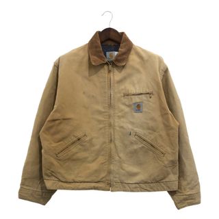 カーハート(carhartt)の90年代 USA製 Carhartt カーハート デトロイトジャケット アウター ワーク ワンポイントロゴ ベージュ (メンズ 50) 中古 古着 P8012(その他)