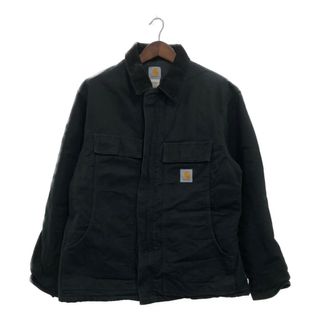 カーハート(carhartt)の90年代 Carhartt カーハート トラディショナルジャケット アウター ワーク ワンポイントロゴ ブラック (メンズ 46) 中古 古着 P8013(その他)