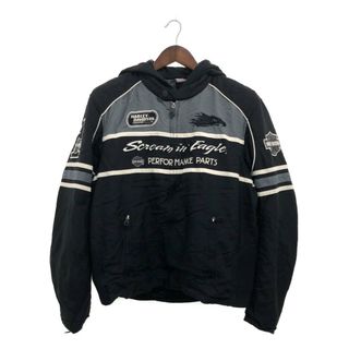 ハーレーダビッドソン(Harley Davidson)のHARLEY DAVIDSON ハーレーダビッドソン Scream Eagle ナイロン レーシングジャケット バイク ブラック (メンズ XL) 中古 古着 P8015(その他)