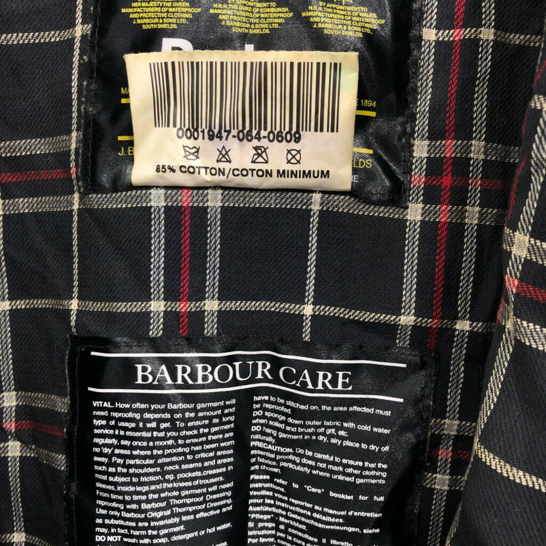 Barbour(バーブァー)の2000年代～ イングランド製 Barbour バブアー BEDALE ビデイル オイルドジャケット アウター ブラック (メンズ 44) 中古 古着 P8102 メンズのジャケット/アウター(その他)の商品写真