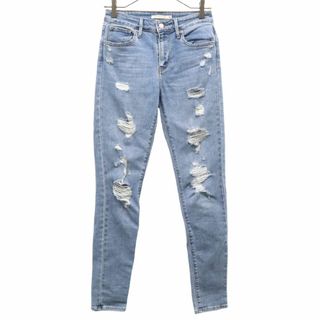 リーバイス スキニー デニムパンツ W26 ブルー LEVI'S ジーパン ダメージ加工 レディース 【中古】  【240223】