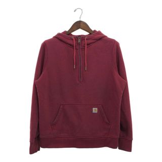 カーハート(carhartt)のCarhartt カーハート RELAXED FIT ハーフジップ スウェット パーカー トップス ワーク レッド (メンズ L) 中古 古着 P8202(パーカー)