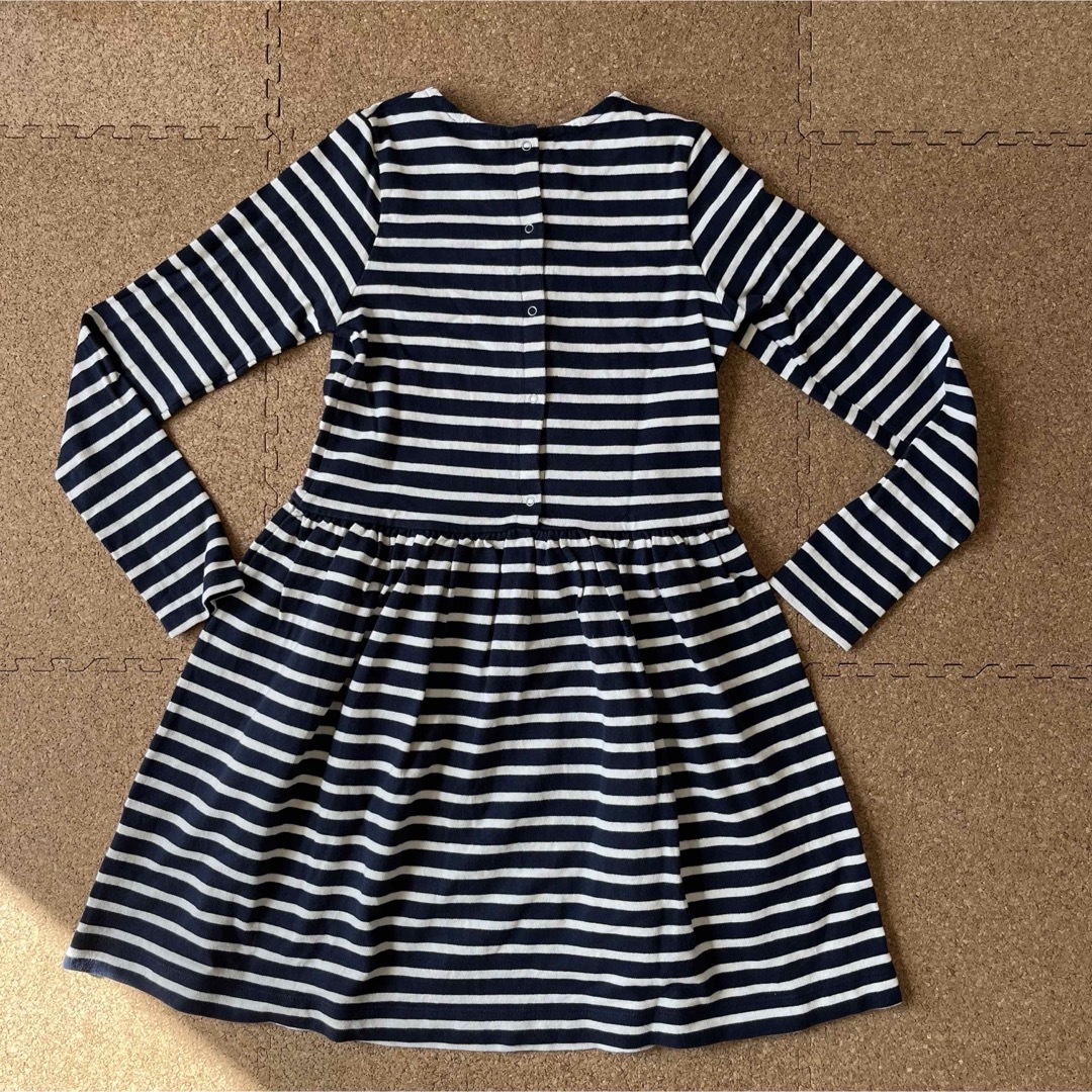 PETIT BATEAU(プチバトー)のPETIT BATEAU女児ボーダー長袖ワンピース 152cm キッズ/ベビー/マタニティのキッズ服女の子用(90cm~)(ワンピース)の商品写真