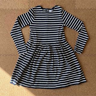 プチバトー(PETIT BATEAU)のPETIT BATEAU女児ボーダー長袖ワンピース 152cm(ワンピース)